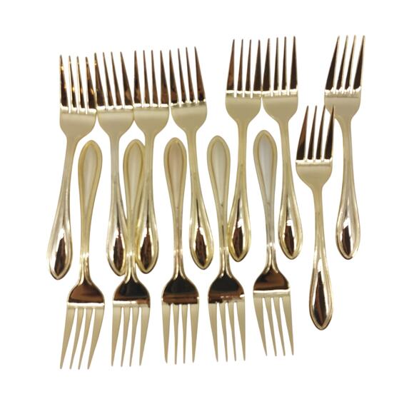 Heritage Silversmiths Other - Heritage Silversmiths China Gold Tone Forks Set of 13